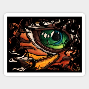 Eye of the tiger swirl art, strenght chinese zodiac for new year 2022 Magnet